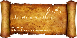 Jónás Aladár névjegykártya